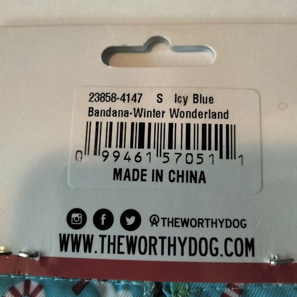 Dog Bandana Christmas Blue Winter Wonderland Worthy Dog - Picture 11 of 11